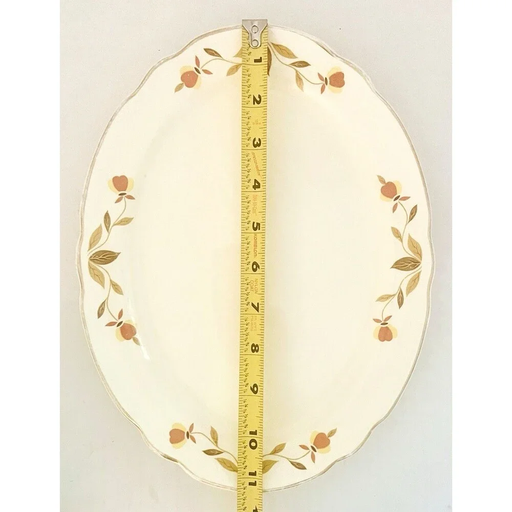 Autumn Leaf Hall China Mary Dunbar Oval Serving Platter 9” Vintage